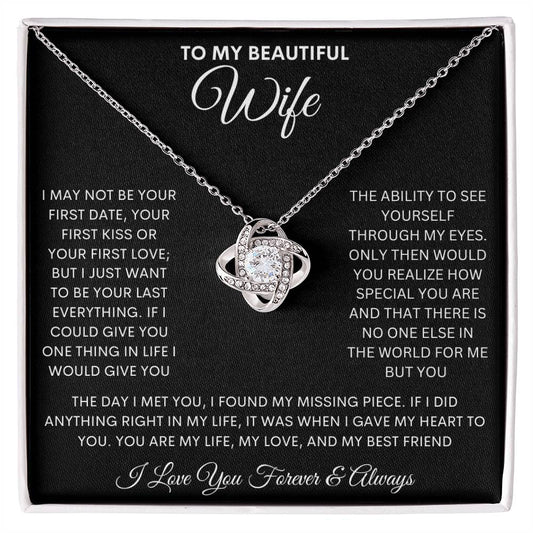 To My Beautiful Wife - First Everything (Love Knot Necklace)